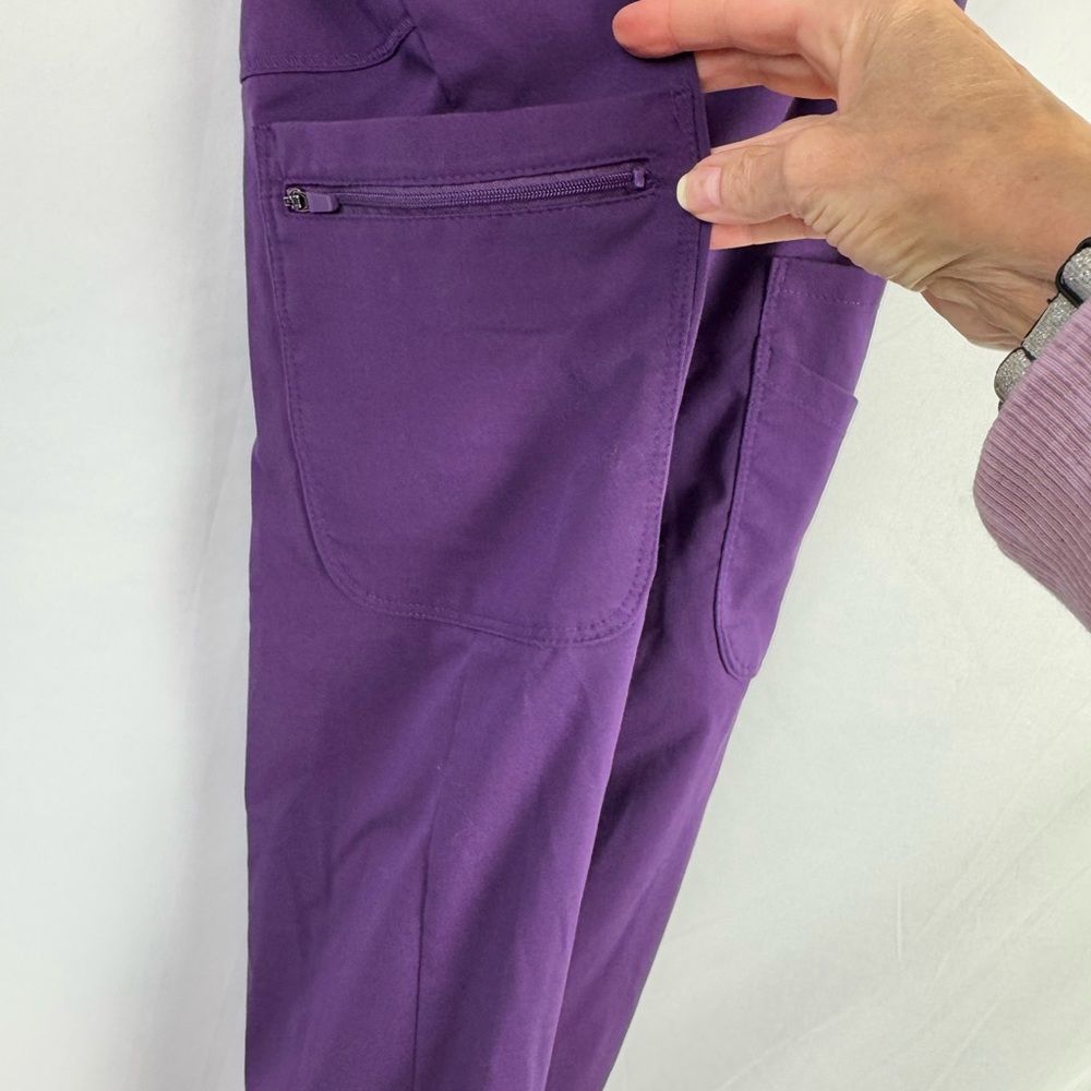 Greys Anatomy Spandex Stretch Carly 7-Pocket Mid-Rise Jogger Pant Eggplant XSP - Picture 11 of 12